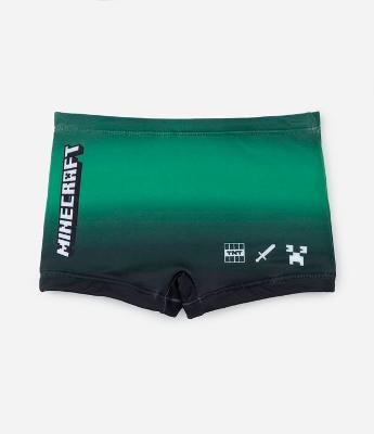 Sunga Boxer Infantil com Estampa Degradê do Minecraft - Tam 5 a 14 anos