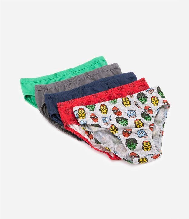 Kit 05 Cuecas Slip com Estampa dos Vingadores - Tam 2 a 10 Anos - 1