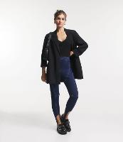 Calça Legging Cintura Alta Jeans com Pespontos Contrastantes e Super Elastizada - 1