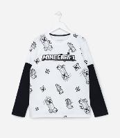Camiseta Manga Longa Infantil com Estampa do Minecraft - Tam 6 a 14 anos - 1