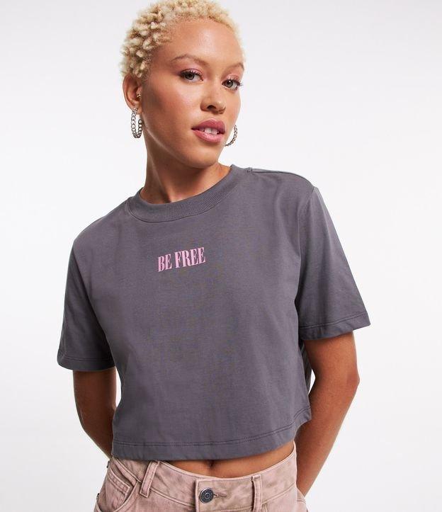Blusa Cropped em Algodão com Estampa Frente e Costas Be Free - 1