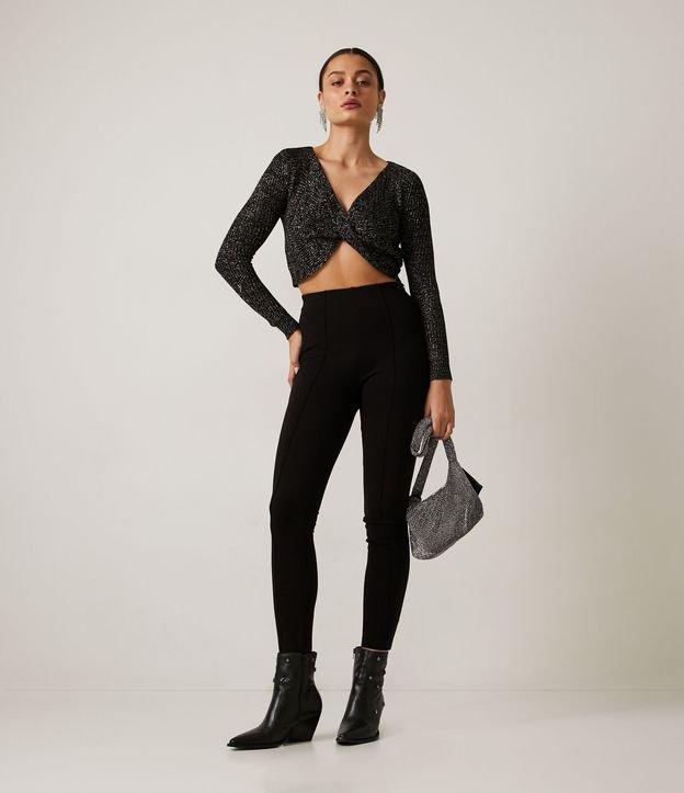 Calça Skinny Alfaiataria em Ponto Roma com Frisos - 1