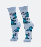 Meia Cano Alto em Algodãoa com Estampa Stitch - 1