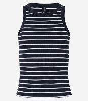 Blusa Regata Básica em Ribana Listrada - 2