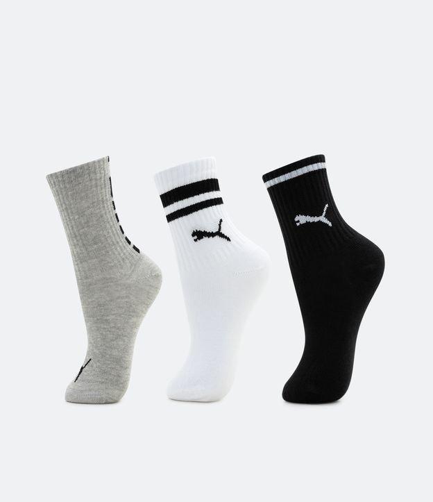 Kit 03 Pares de Meias Infantil Cano Médio Puma - Tam 25 ao 39 - 1