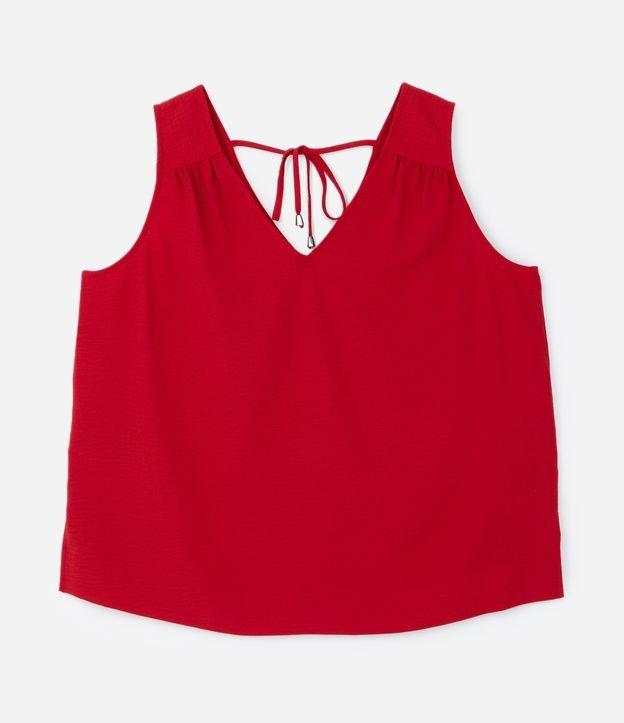 Blusa sem Manga com Decote V e Texturas Curve & Plus Size - 1