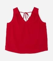 Blusa sem Manga com Decote V e Texturas Curve & Plus Size - 1