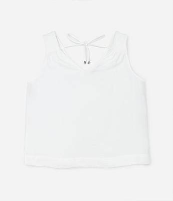 Blusa sem Manga com Decote V e Texturas Curve & Plus Size