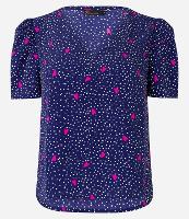 Blusa em Crepe com Manga Bufante e Estampa Poá e Corações - 2