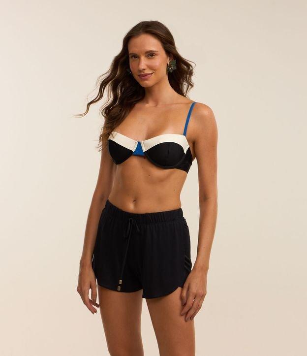 Saída de Praia Short Básico em Crepe com Cós Elástico - 3