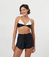 Saída de Praia Short Básico em Crepe com Cós Elástico - 1