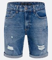 Bermuda Skinny Jeans Puídos e Barra Dobrada - 2