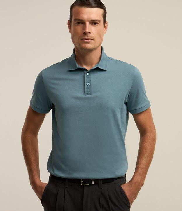Polo Regular em Algodão Peruano com Detalhes Texturizados - 2