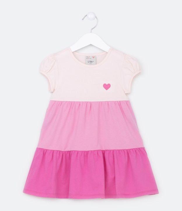 Vestido Marias Infantil com Bordado de Coração e Manga Bufante - Tam 1 a 5 Anos - 1