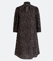 Vestido Curto em Viscose com Estampa Poá e Gola Laço - 2