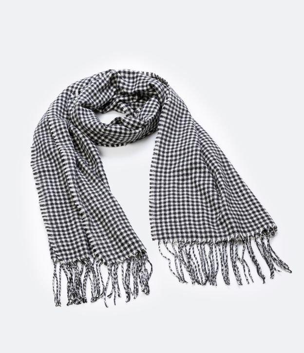 Cachecol em Lã Acrílica com Estampa Xadrez - 1