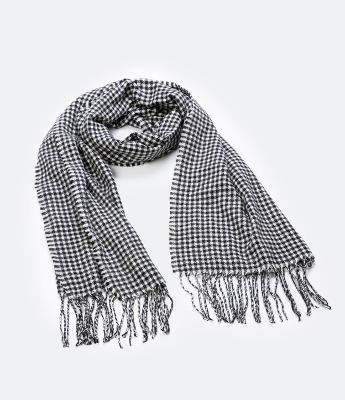 Cachecol em Lã Acrílica com Estampa Xadrez