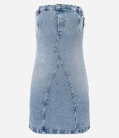 Vestido Curto Jeans Tomara que Caia com Recortes e Zíper Lateral - 2