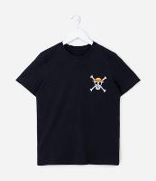 Camiseta Infantil com Estampas do One Piece Frente e Costas - Tam 5 a 14 anos - 1