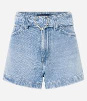 Short Jeans com Cinto e Fivela de Coração - 2