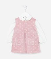 Vestido Infantil em Veludo com Bolsinhos - Tam 0 a 18 meses - 1