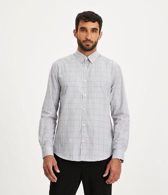 Camisa em Algodão com Estampa Xadrez