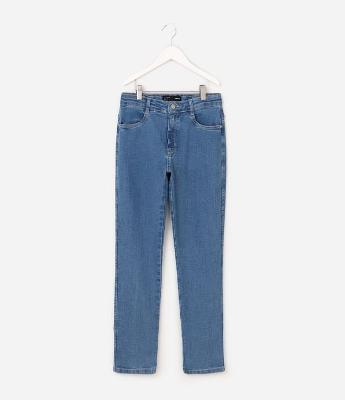 Calça Slim Infantil em Jeans - Tam 5 a 14 anos