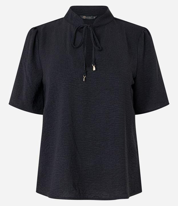 Blusa Manga Curta com Gola Laço e Vazado - 2