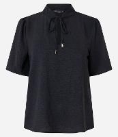 Blusa Manga Curta com Gola Laço e Vazado - 2