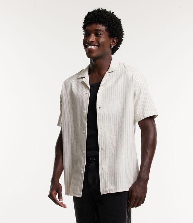 Camisa Relaxed em Algodão com Estampa Listrada - 1