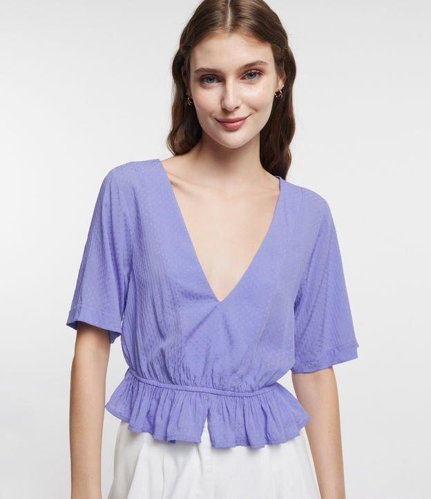 Blusa em Viscose com Textura e Babadinho na Barra - 1