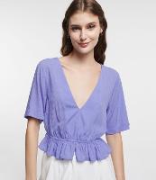 Blusa em Viscose com Textura e Babadinho na Barra - 1