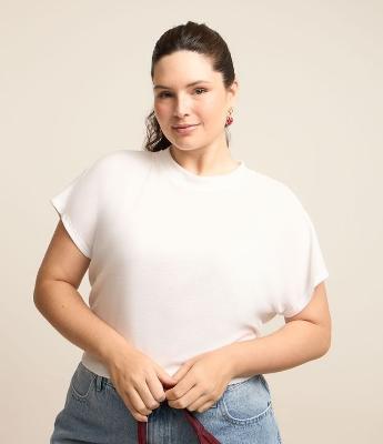 Blusa Básica em Ribana sem Cava Curve & Plus Size
