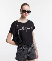 Camiseta Manga Curta em Meia Malha com Lettering Wild Flower - 1