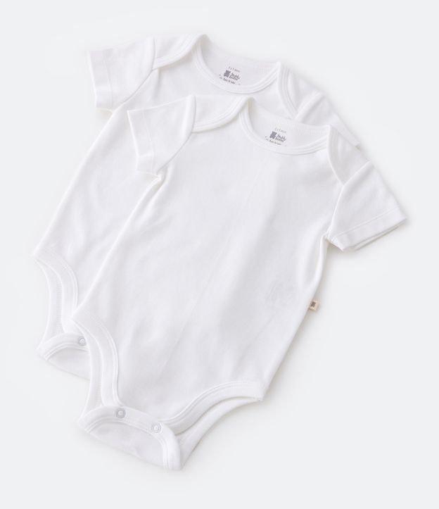 Kit 02 Bodies Básicos em Suedine com Gola Americana - Tam RN a 18 meses - 1