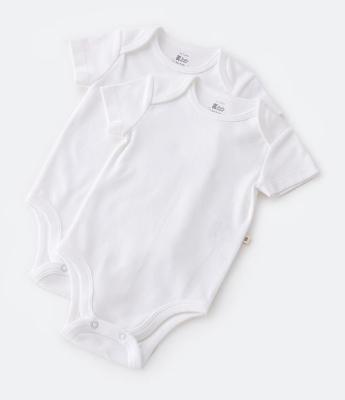 Kit 02 Bodies Básicos em Suedine com Gola Americana - Tam RN a 18 meses