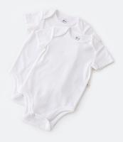 Kit 02 Bodies Básicos em Suedine com Gola Americana - Tam RN a 18 meses - 1