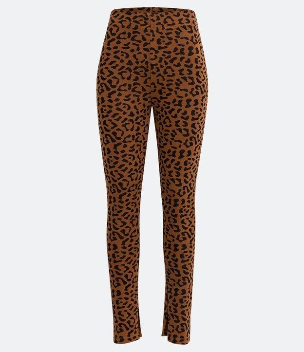 Calça Legging em Jacquard com Fendas e Estampa Animal Print Onça - 2