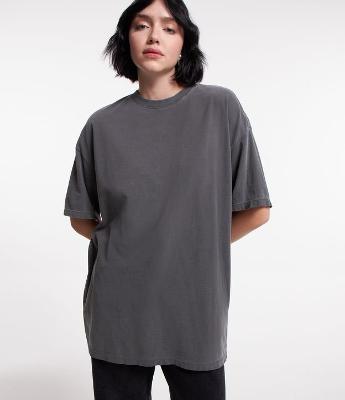 Blusa T-shirt em Meia Malha com Efeito Lavado