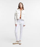 Calça Skinny em Sarja com Cintura Média e Bolsos - 1