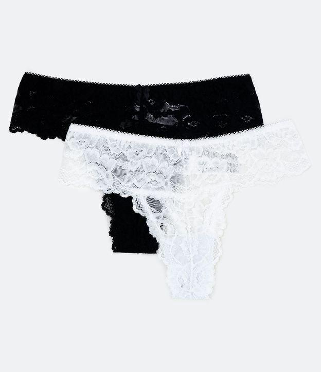 Kit 02 Calcinhas Biquíni em Renda Floral - 1