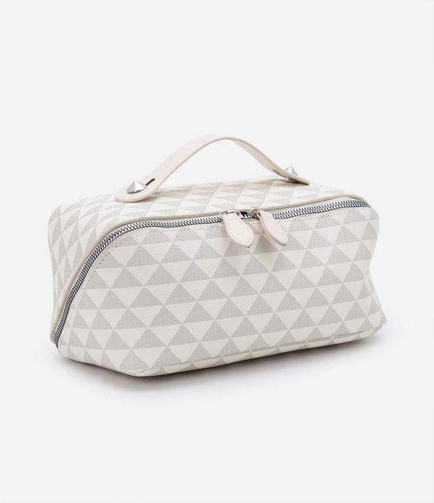 Nécessaire Média em PU com Estampa de Triângulos - 1