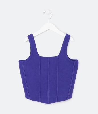 Blusa Cropped Infantil com Corte Corsetado - Tam 5 a 14 anos