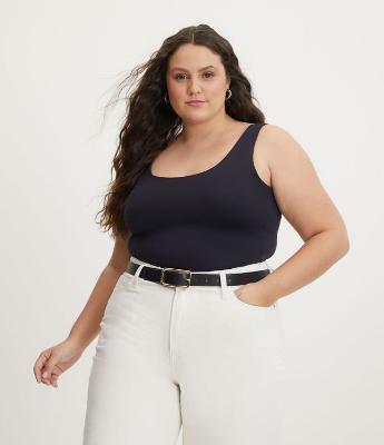 Blusa Regata em Poliamida com Alças Largas Curve & Plus Size