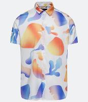 Camisa Manga Curta em Viscose com Estampa Modernista Gradiente - 2