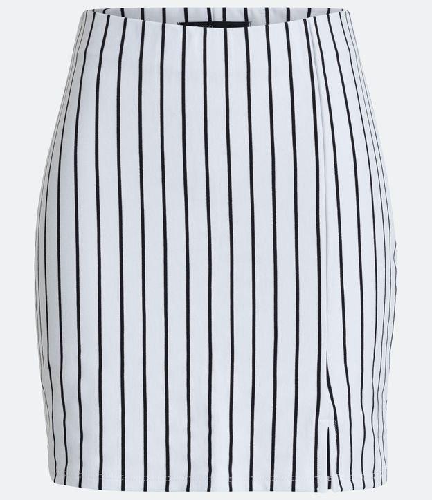 Saia Curta em Ponto Roma Listrado com Fenda - 1