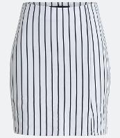 Saia Curta em Ponto Roma Listrado com Fenda - 1