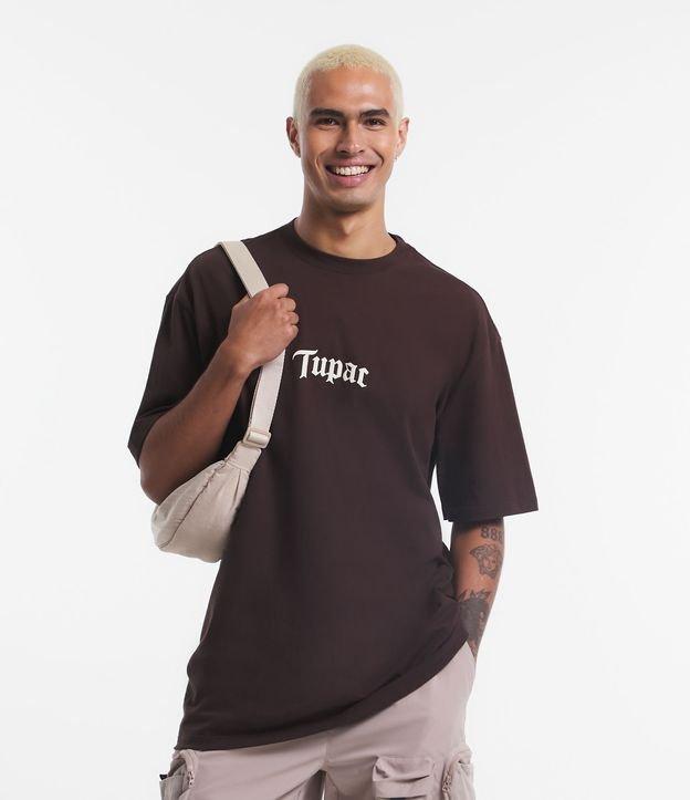 Camiseta Relaxed em Meia Malha com Estampa Tupac - 1