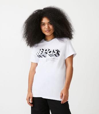 Blusa Gola Redonda Manga Curta Estampa #Pas
