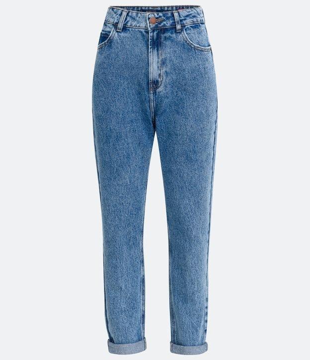 Calça Mom Básico Jeans com Cintura Alta e Barra Dobrada - 2